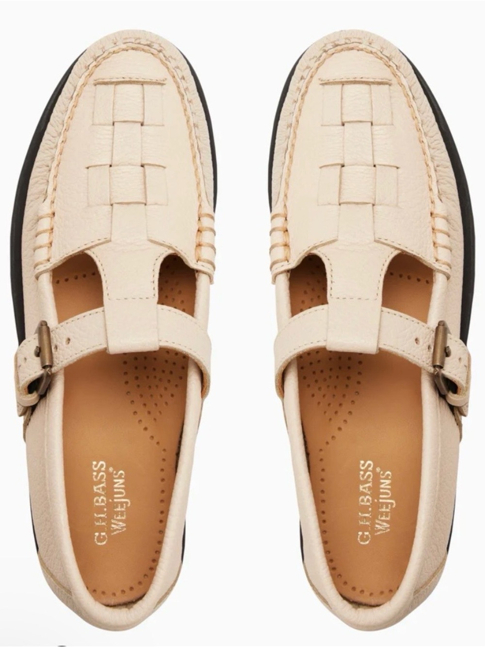 WOMENS MARY JANE FISHERMAN SUPER LUG WEEJUNS LOAFER - Off White Size 9